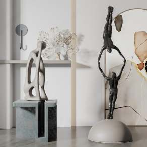 现代室内雕塑装置3D模型下载